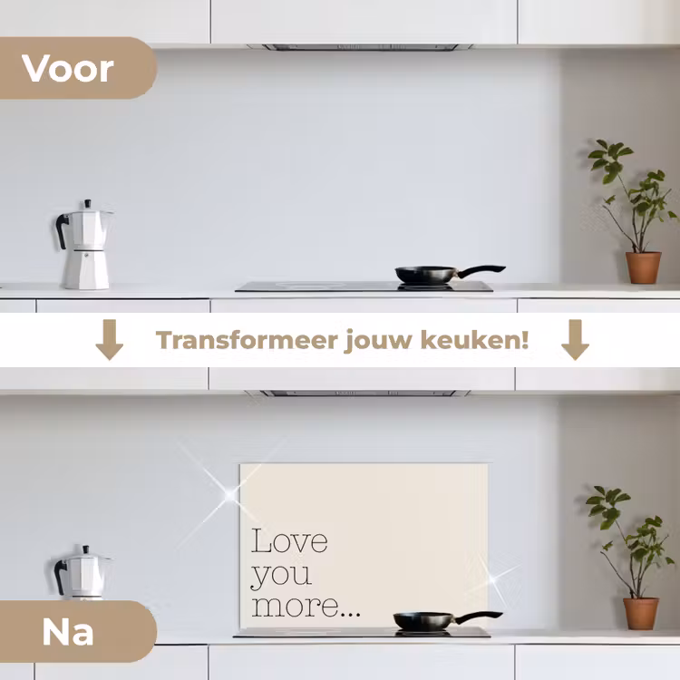 Spatscherm keuken - Minimalistisch - Love - Beige — 7
