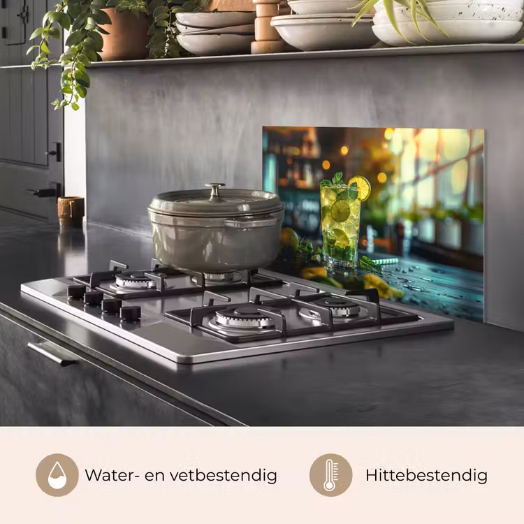 Spatscherm keuken - Citrus Mojito in Baromgeving — 2