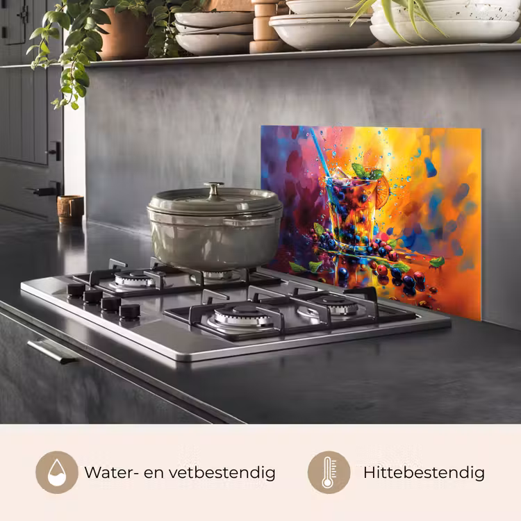 Spatscherm keuken - Explosie van Fruit en Kleur — 2