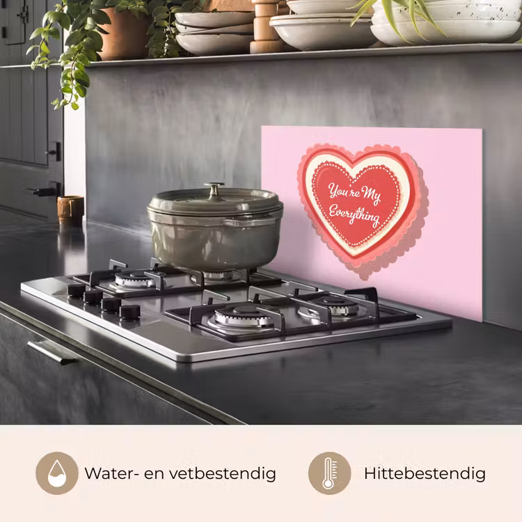 Spatscherm keuken - Liefde - Hart - Valentijn — 2