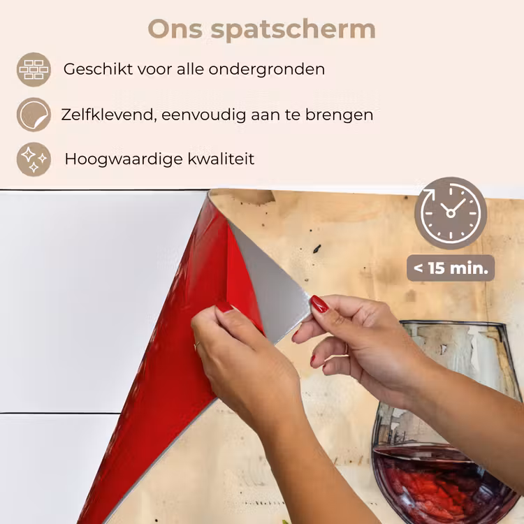 Spatscherm keuken - Stilleven met Wijn en Druiven — 4