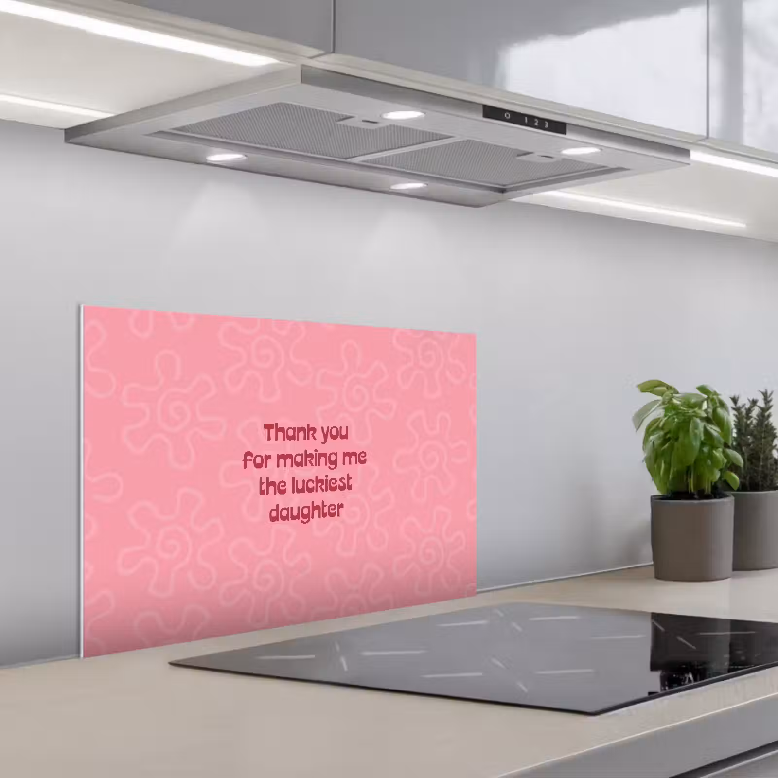 Spatscherm keuken - Tekst - Rood - Moederdag — 1