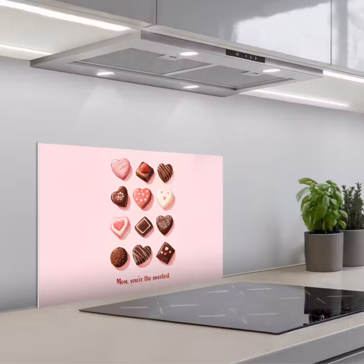 Spatscherm keuken - Chocolaatjes - Hartvormig - Liefste — 1