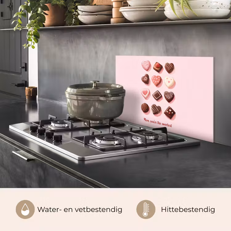 Spatscherm keuken - Chocolaatjes - Hartvormig - Liefste — 2