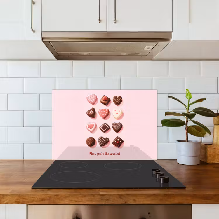 Spatscherm keuken - Chocolaatjes - Hartvormig - Liefste — 3