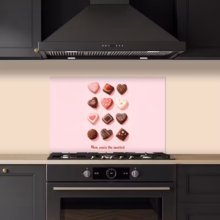 Spatscherm keuken - Chocolaatjes - Hartvormig - Liefste — 5
