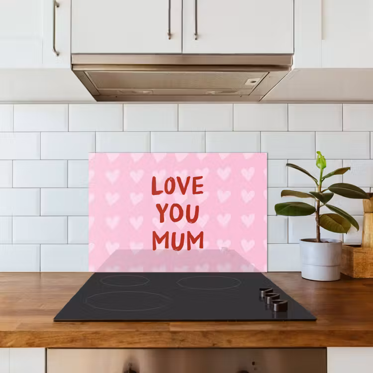 Spatscherm keuken - Love - Quote - Moeder - Rood — 3