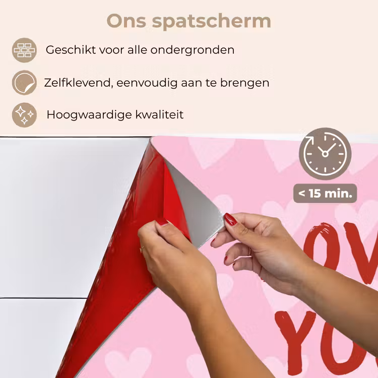 Spatscherm keuken - Love - Quote - Moeder - Rood — 4