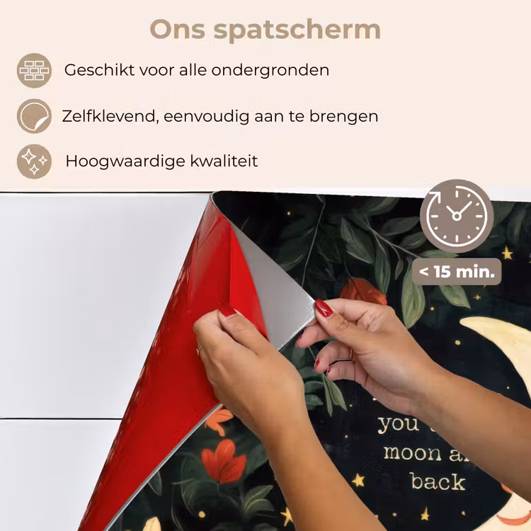 Spatscherm keuken - Maan - Quote - Bloemen - Sterren — 4