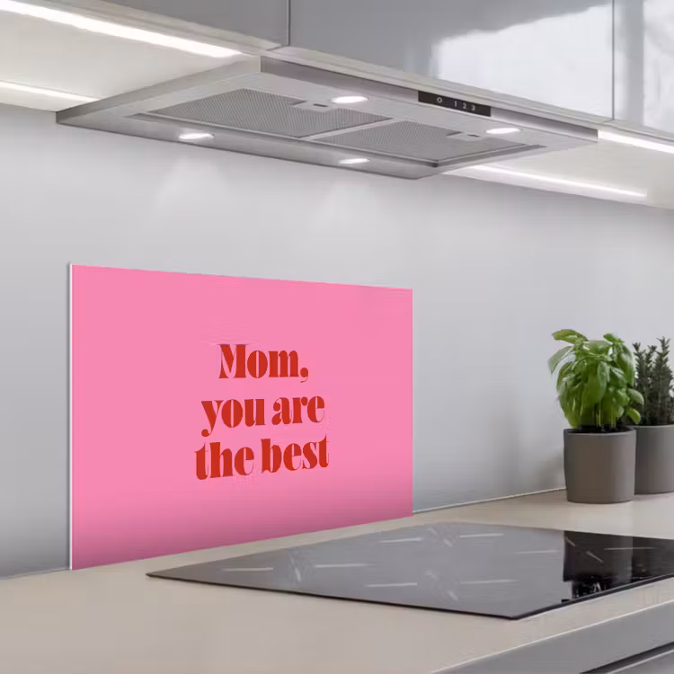 Spatscherm keuken - Moeder - Boodschap -Roze — 1
