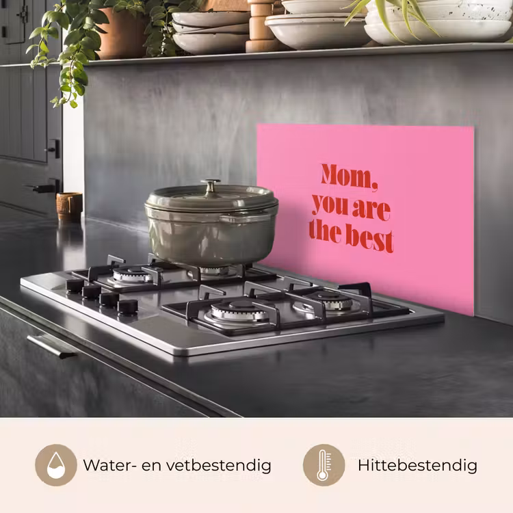 Spatscherm keuken - Moeder - Boodschap -Roze — 2