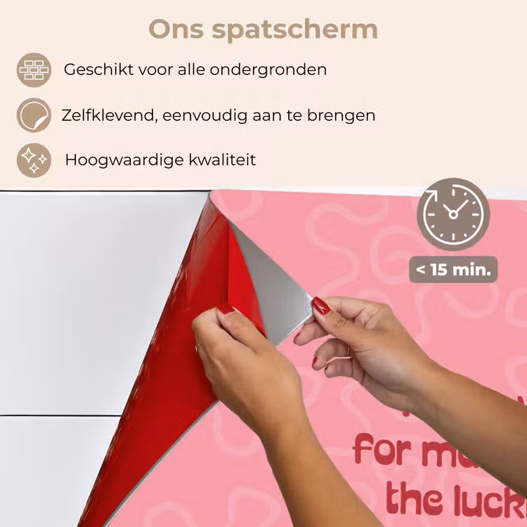 Spatscherm keuken - Tekst - Rood - Moederdag — 4