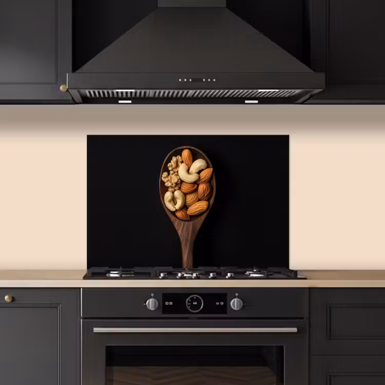 Spatscherm keuken - Hout - Noten - Zwart — 5