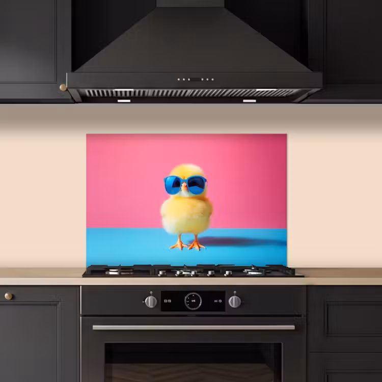 Spatscherm keuken - Kuiken - Zonnebril - Blauw — 5