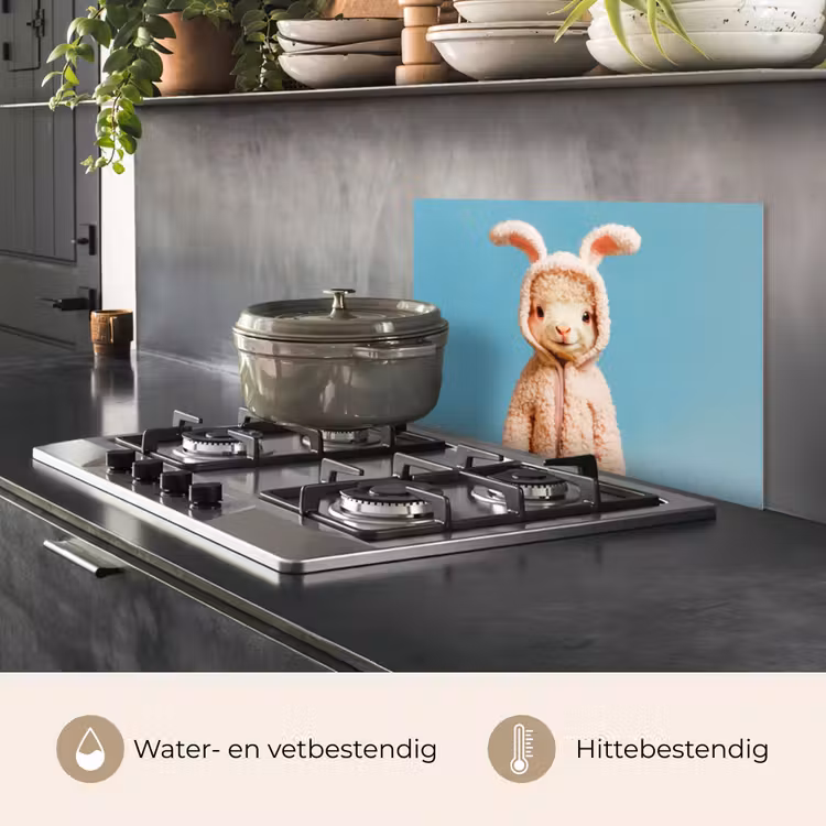 Spatscherm keuken - Lammetje - Paashaas - Kostuum — 2