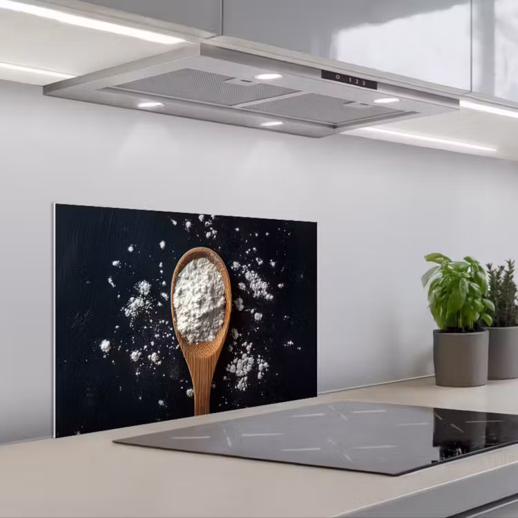 Spatscherm keuken - Meel - Hout - Lepel — 1