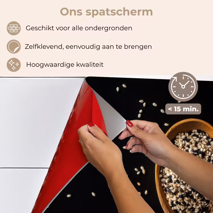Spatscherm keuken - Sesam - Lepel - Zwart — 4