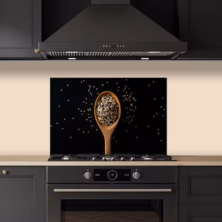 Spatscherm keuken - Sesam - Lepel - Zwart — 5