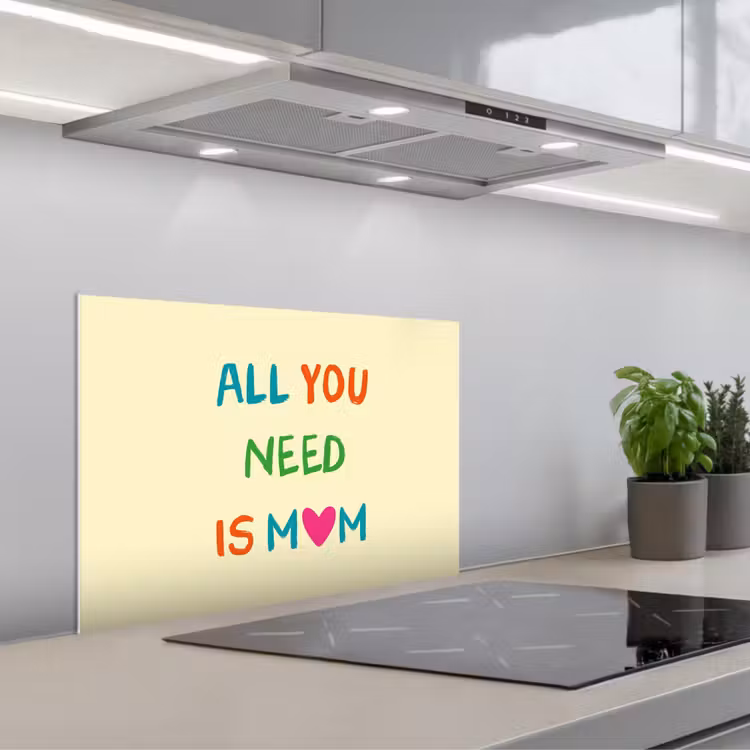 Spatscherm keuken - Hartje -  Moeder - Tekst - Kleurrijk — 1