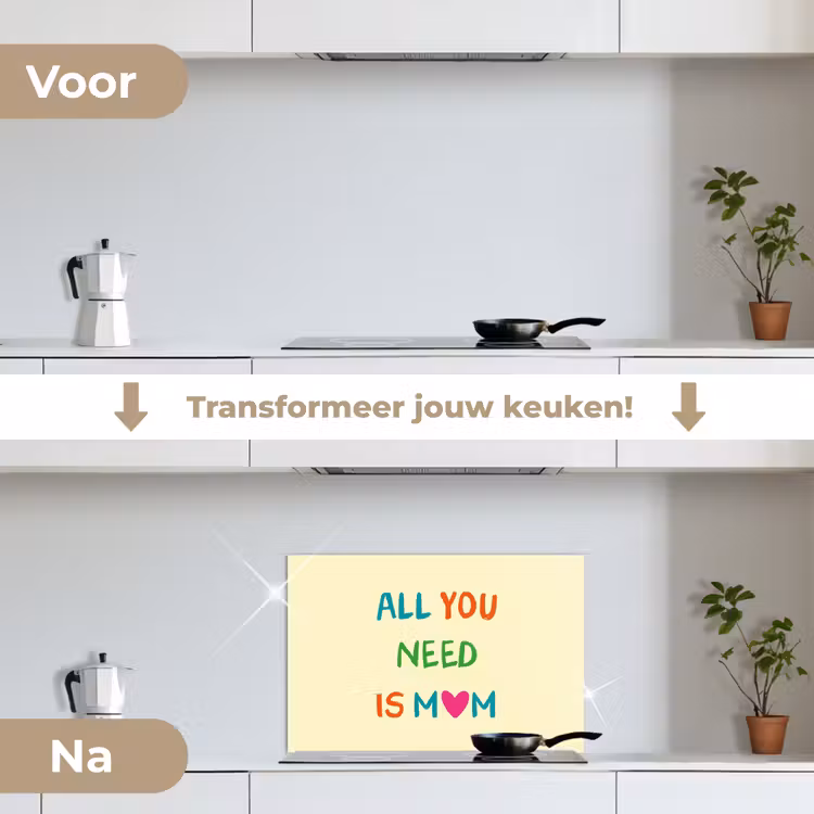Spatscherm keuken - Hartje -  Moeder - Tekst - Kleurrijk — 7