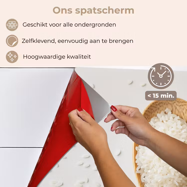 Spatscherm keuken - Hout - Lepel - Rijst — 4