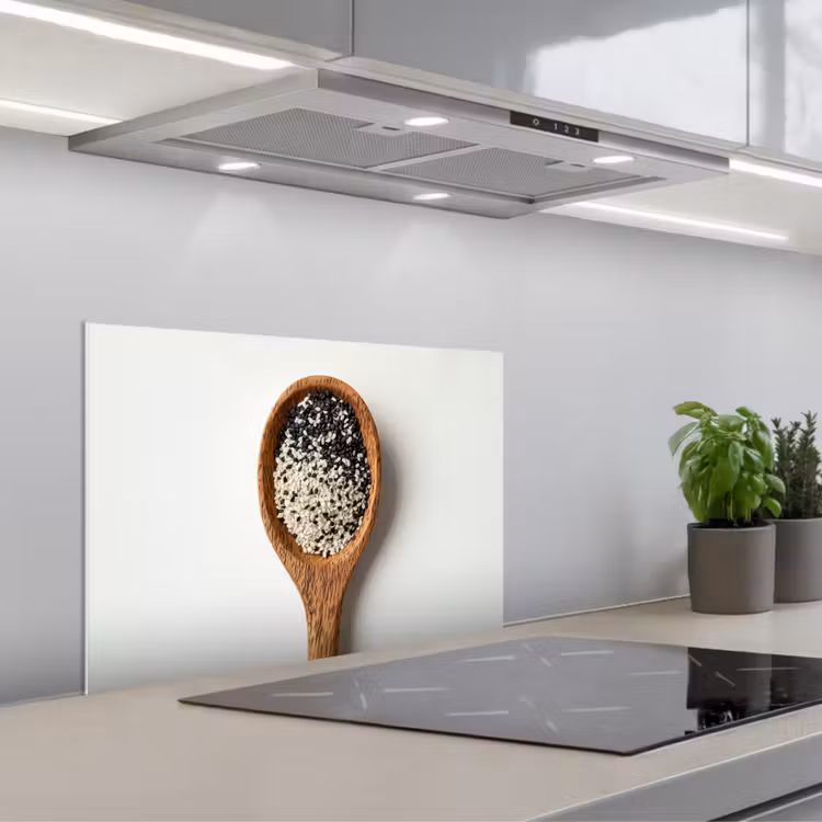 Spatscherm keuken - Lepel - Sesam - Wit — 1