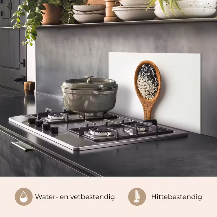 Spatscherm keuken - Lepel - Sesam - Wit — 2