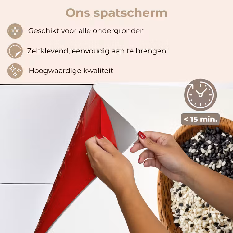 Spatscherm keuken - Lepel - Sesam - Wit — 4