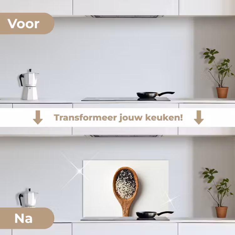 Spatscherm keuken - Lepel - Sesam - Wit — 7