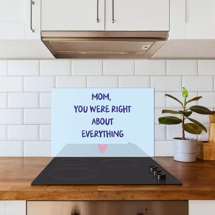 Spatscherm keuken - Moeder - Quote - Blauw — 3
