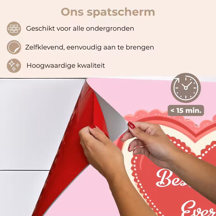 Spatscherm keuken - Tekst - Hartje - Moeder - Roze — 4