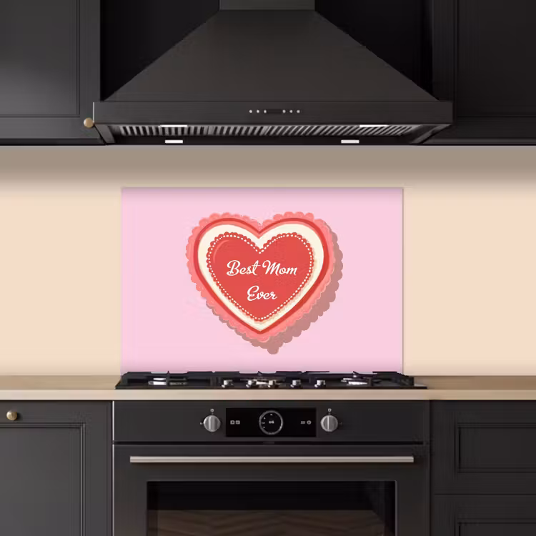Spatscherm keuken - Tekst - Hartje - Moeder - Roze — 5
