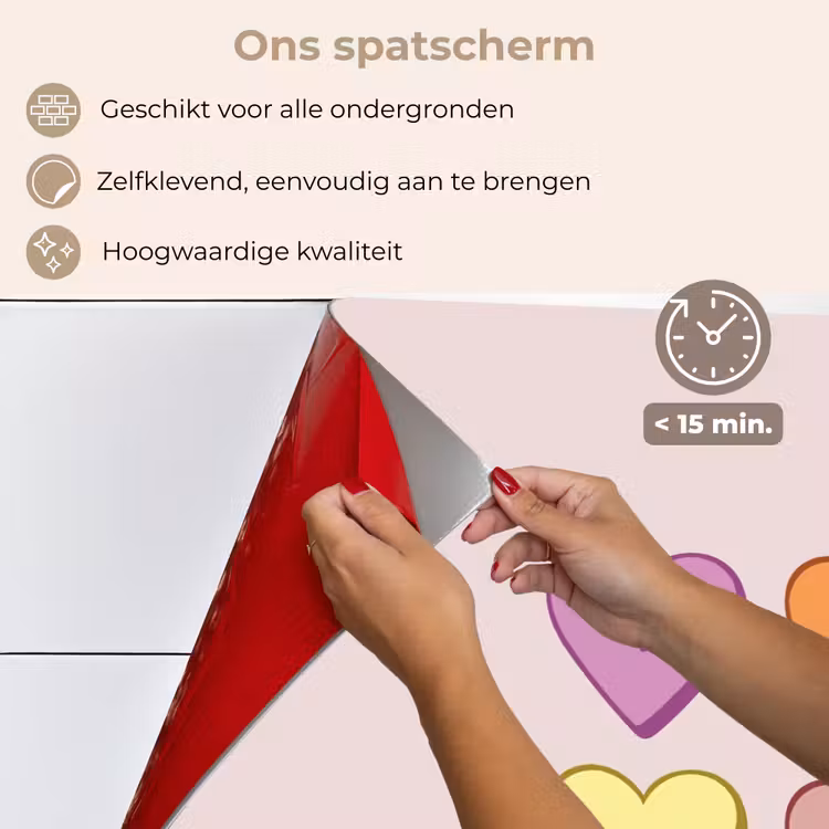 Spatscherm keuken - Hartjes - Pastel - Liefde - Moeder — 4