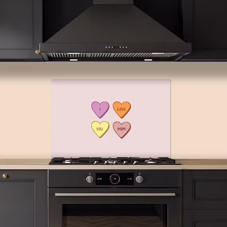 Spatscherm keuken - Hartjes - Pastel - Liefde - Moeder — 5