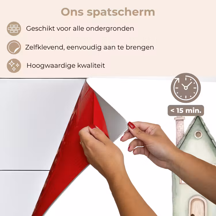 Spatscherm keuken - Huisje - Groen - Tekst - Liefdevol — 4