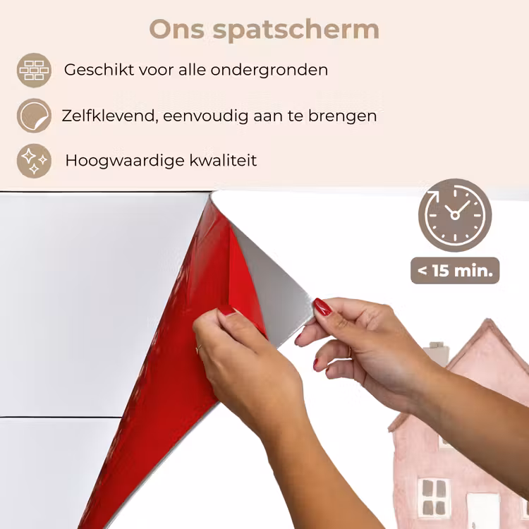 Spatscherm keuken - Huisje - Roze - Quote - Moeder — 4