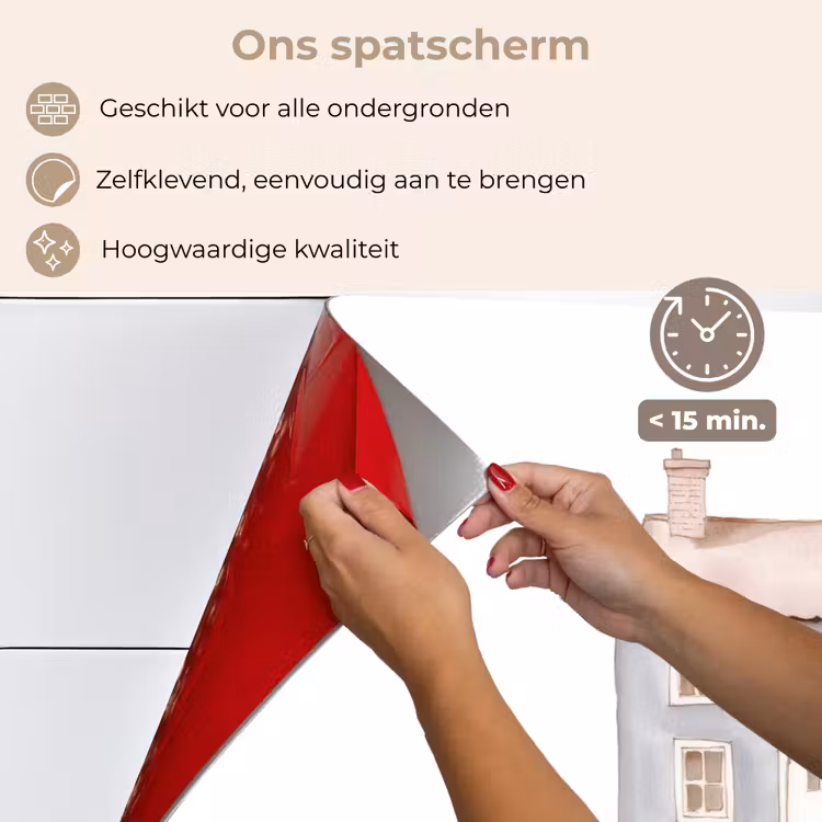 Spatscherm keuken - Lichtblauw - Huisje - Mama - Tekst — 4