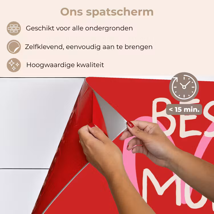 Spatscherm keuken - Moeder - Quote - Hartje - Rood — 4