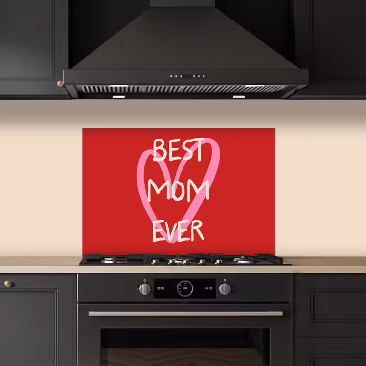 Spatscherm keuken - Moeder - Quote - Hartje - Rood — 5