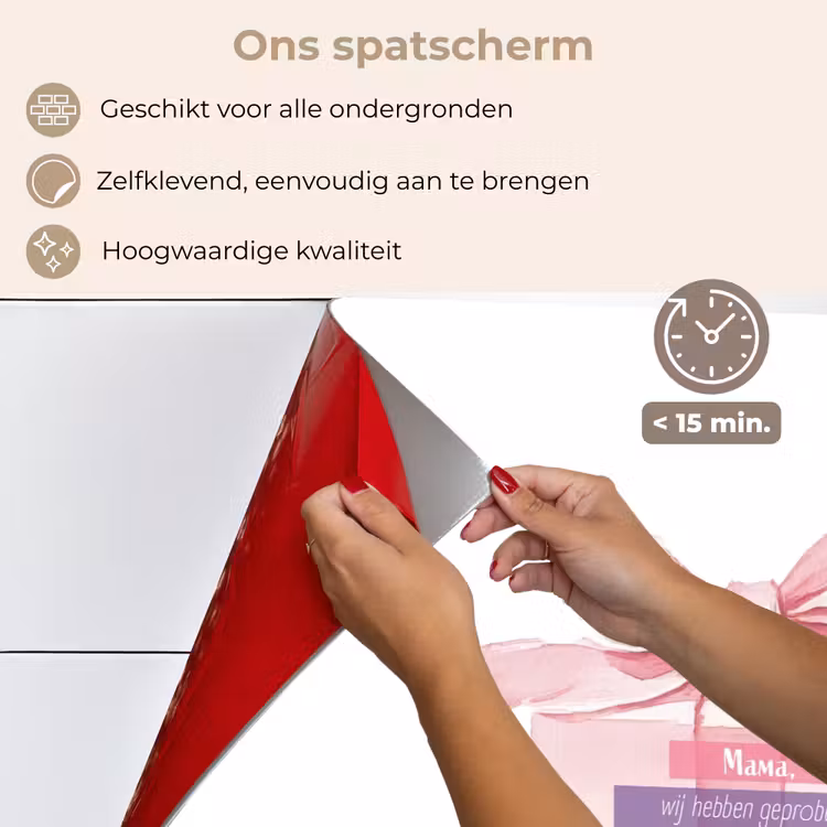 Spatscherm keuken - Cadeau - Strik - Tekst - Roze — 4
