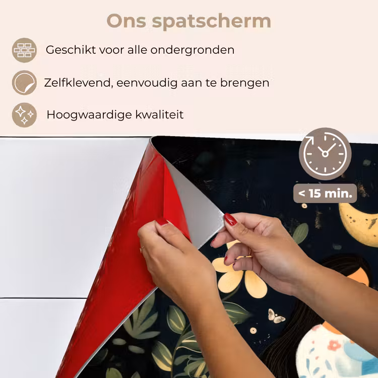Spatscherm keuken - Moeder - Kind - Kleurrijk - Bloemen — 4