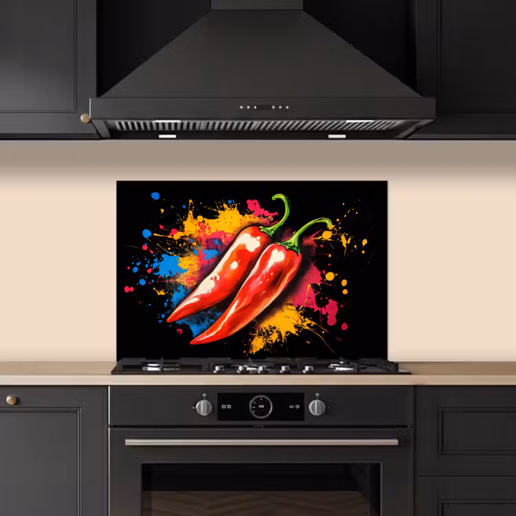 Spatscherm keuken - Peper - Graffiti - Verf - Abstract - Modern - Kleurrijk — 5