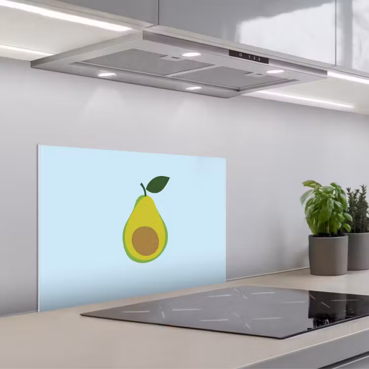 Spatscherm keuken - Avocado - Illustratie - Groene - Vrucht — 1