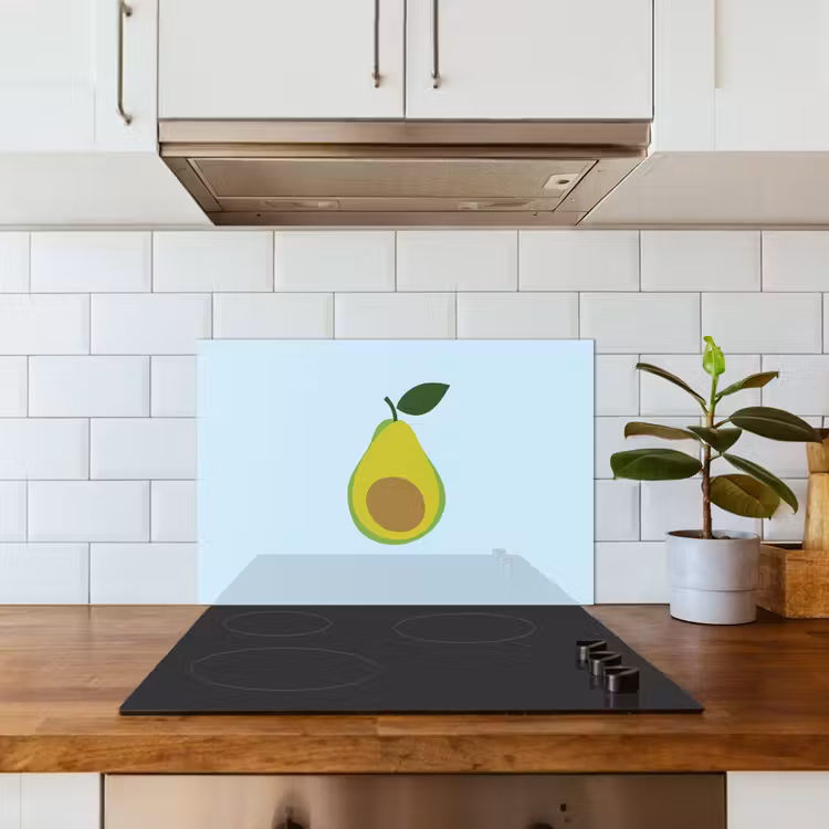 Spatscherm keuken - Avocado - Illustratie - Groene - Vrucht — 3