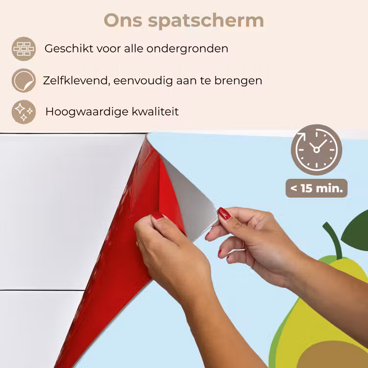 Spatscherm keuken - Avocado - Illustratie - Groene - Vrucht — 4