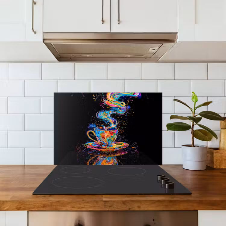 Spatscherm keuken - Psychedelische Theedroom — 3