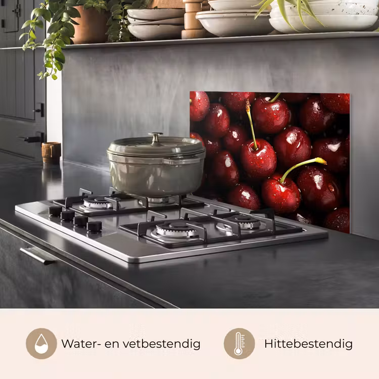 Spatscherm keuken - Rood - Fruit - Kersen — 2