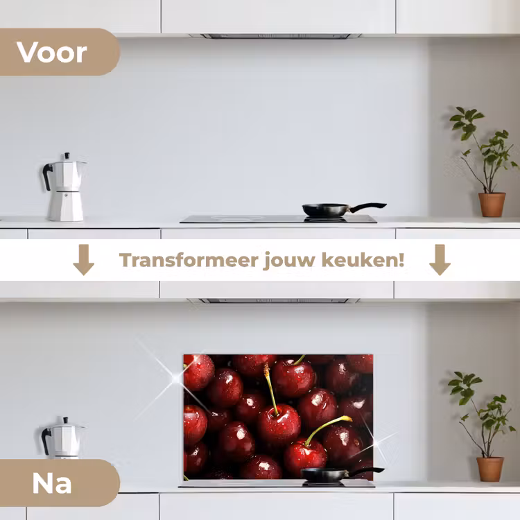 Spatscherm keuken - Rood - Fruit - Kersen — 7