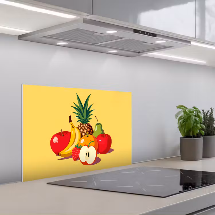 Spatscherm keuken - Fruit - Illustratie - Kleurrijk — 1