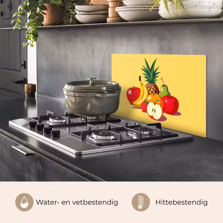 Spatscherm keuken - Fruit - Illustratie - Kleurrijk — 2